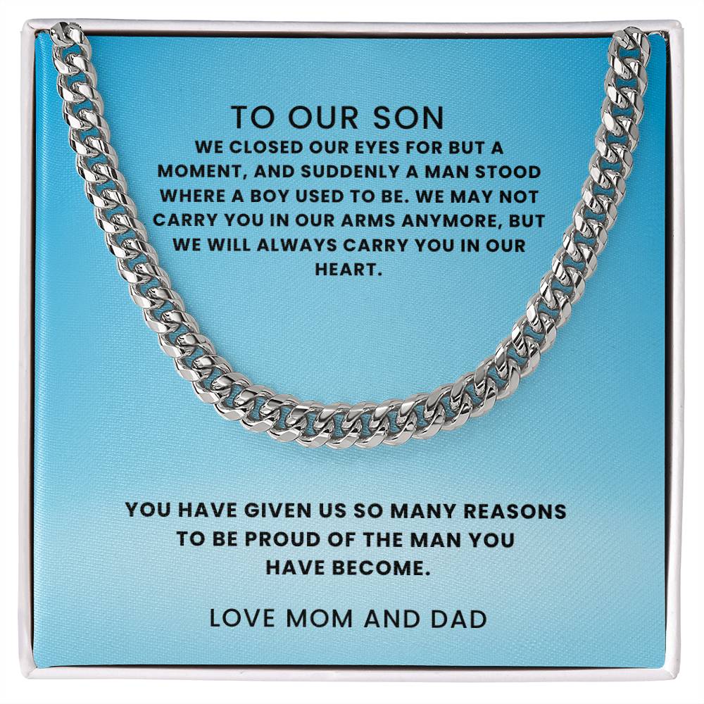 Son- The man you have become-Cuban Link Chain - Essential Home Zone Essential Home Zone Jewelry Son- The man you have become-Cuban Link Chain