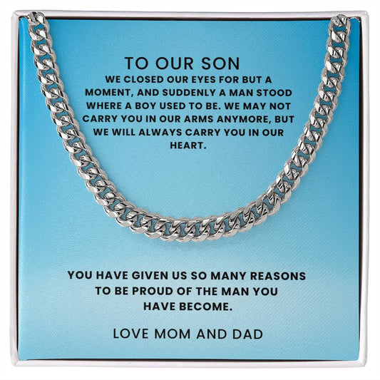 Son- The man you have become-Cuban Link Chain - Essential Home Zone Essential Home Zone Jewelry Son- The man you have become-Cuban Link Chain