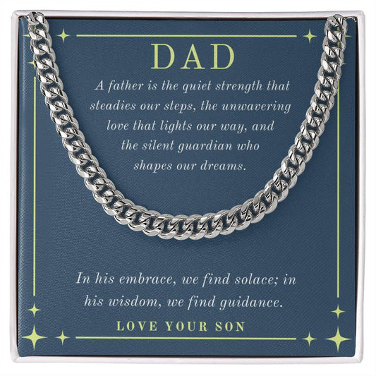 Dad- The quiet strength-Cuban Link Chain - Essential Home Zone Essential Home Zone Jewelry Dad- The quiet strength-Cuban Link Chain