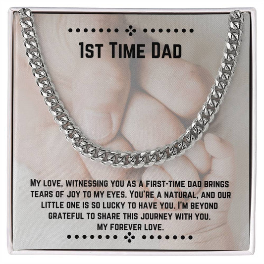 New Dad- First-time dad-Cuban Link Chain - Essential Home Zone Essential Home Zone Jewelry New Dad- First-time dad-Cuban Link Chain