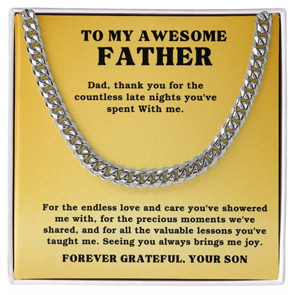 Dad- The endless love-Cuban Link Chain - Essential Home Zone Essential Home Zone Jewelry Dad- The endless love-Cuban Link Chain