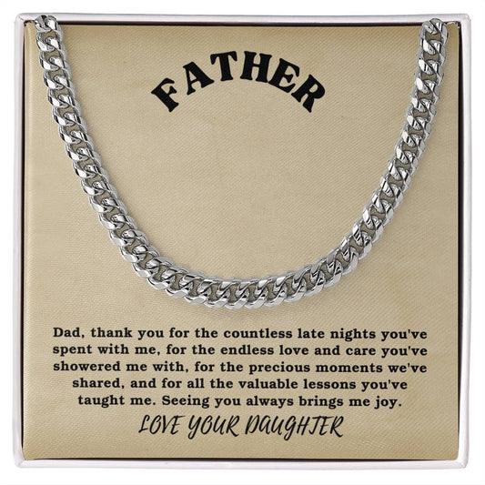 Dad- The endless love-Cuban Link Chain - Essential Home Zone Essential Home Zone Jewelry Dad- The endless love-Cuban Link Chain