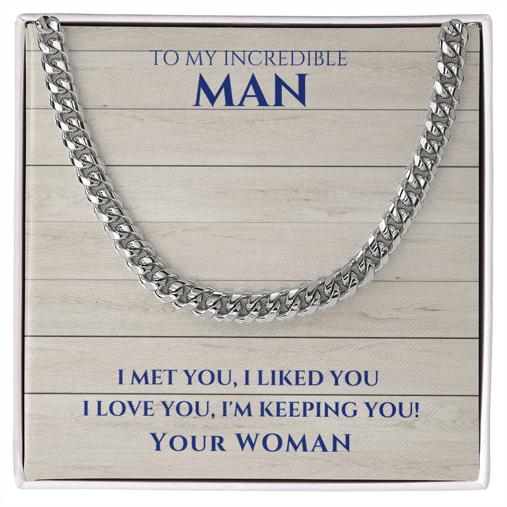 Husband- I met you-Cuban Link Chain - Essential Home Zone Essential Home Zone Jewelry Husband- I met you-Cuban Link Chain