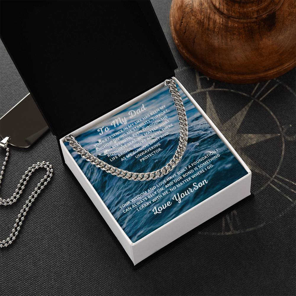 Dad-Cuban Link Chain with a Message Card 6