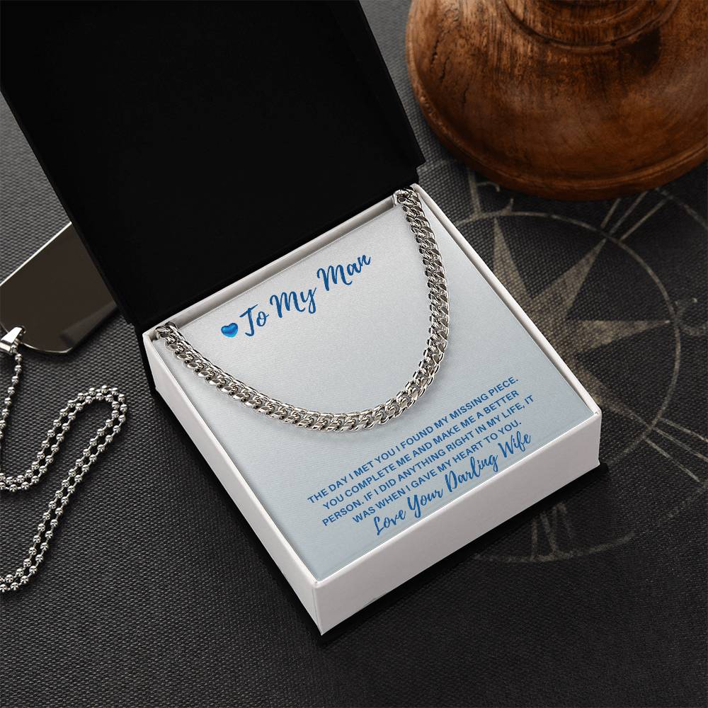 My Man-Cuban Link Chain with a Message Card 86