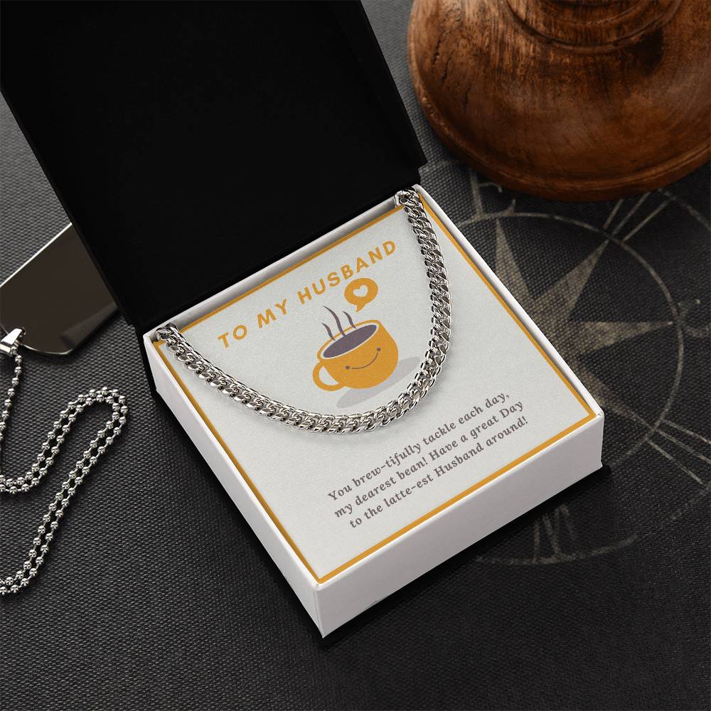 Husband- My dearest bean-Cuban Link Chain - Essential Home Zone Essential Home Zone Jewelry Husband- My dearest bean-Cuban Link Chain