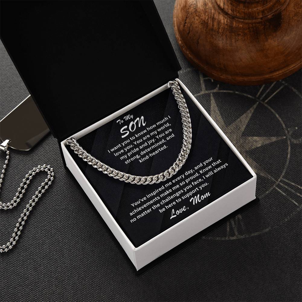 Son- You are my world-Cuban Link Chain - Essential Home Zone Essential Home Zone Jewelry Son- You are my world-Cuban Link Chain