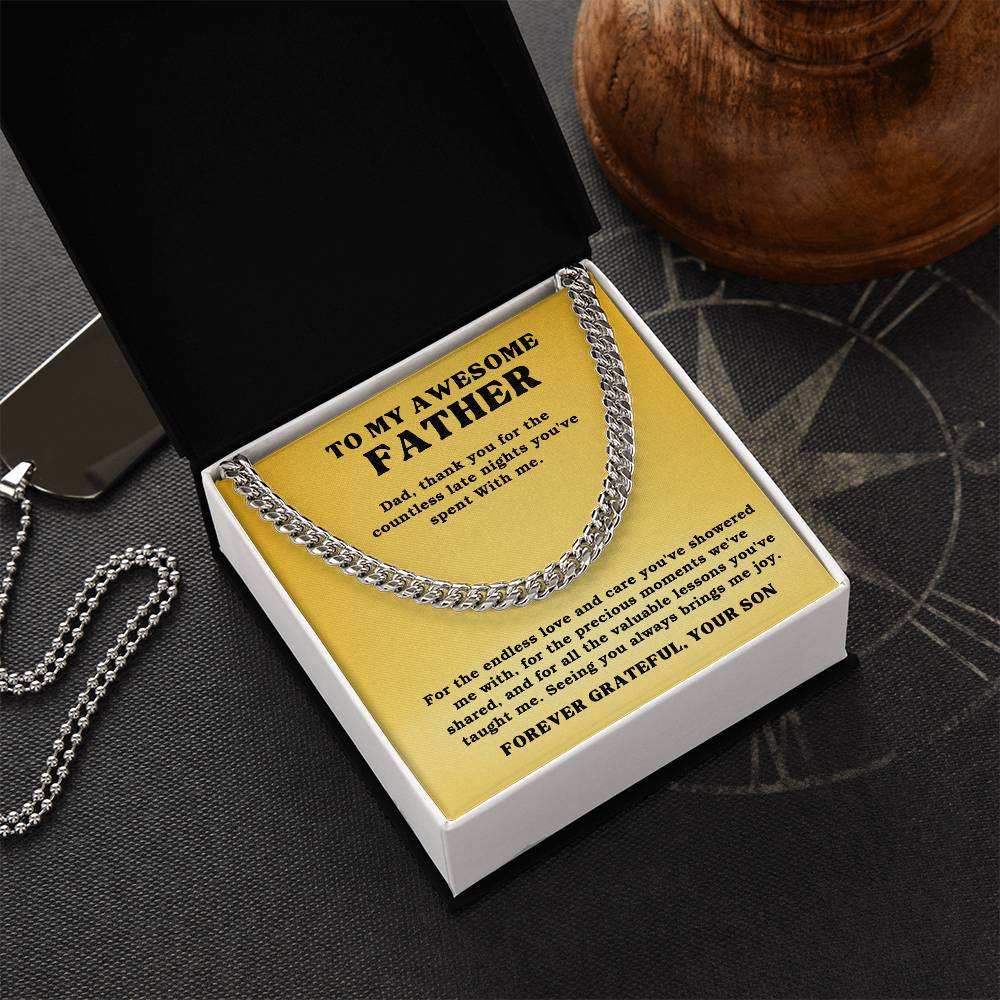 Dad- The endless love-Cuban Link Chain - Essential Home Zone Essential Home Zone Jewelry Dad- The endless love-Cuban Link Chain