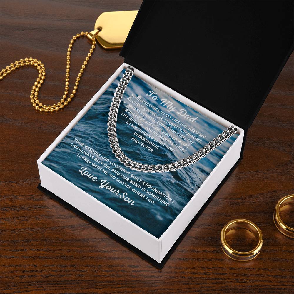 Dad-Cuban Link Chain with a Message Card 6