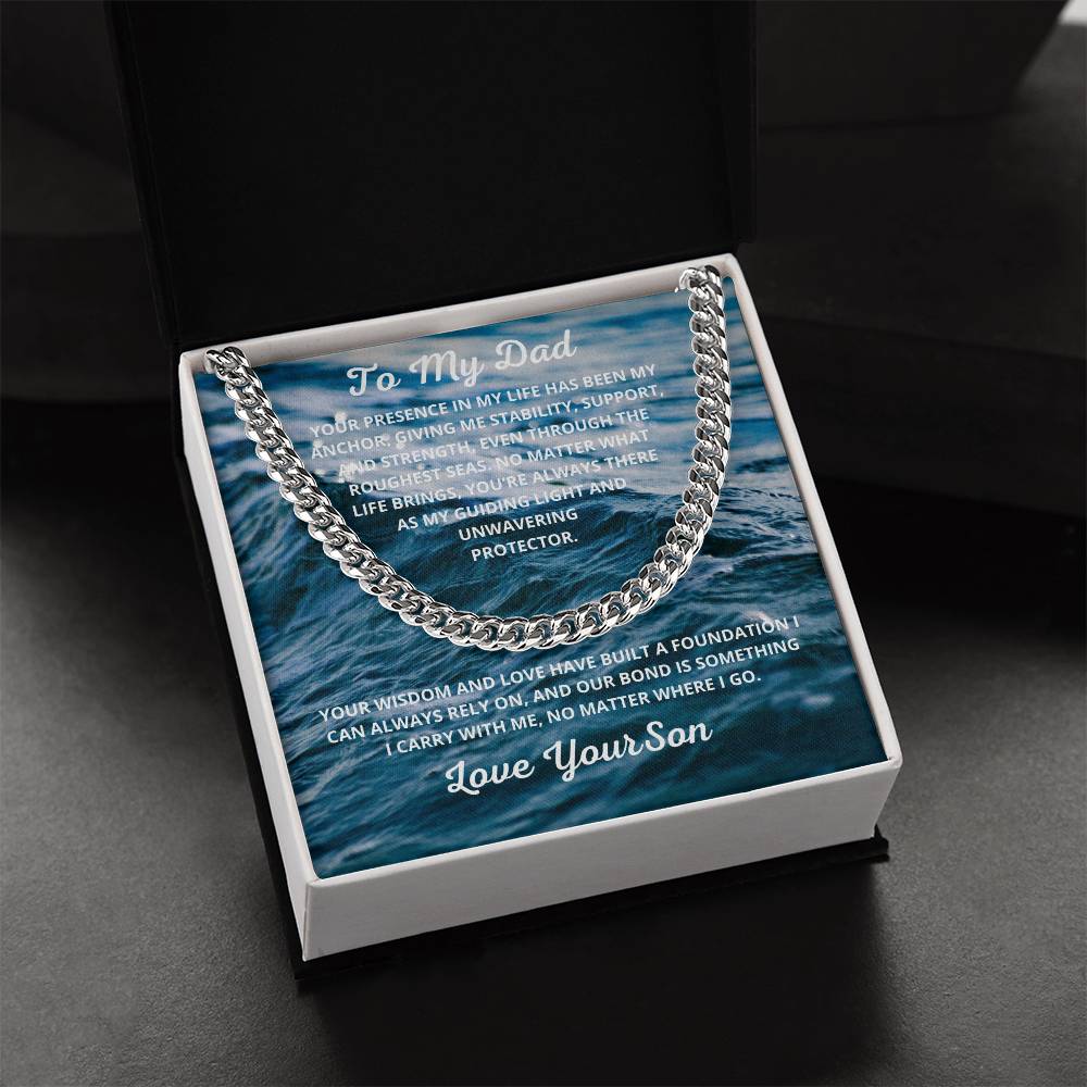 Dad-Cuban Link Chain with a Message Card 6