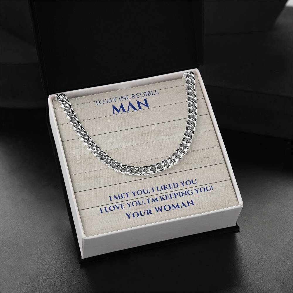 Husband- I met you-Cuban Link Chain - Essential Home Zone Essential Home Zone Jewelry Husband- I met you-Cuban Link Chain