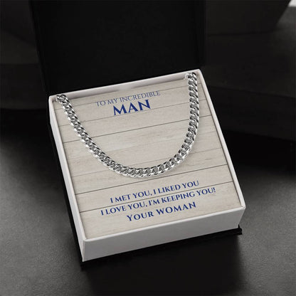 Husband- I met you-Cuban Link Chain - Essential Home Zone Essential Home Zone Jewelry Husband- I met you-Cuban Link Chain