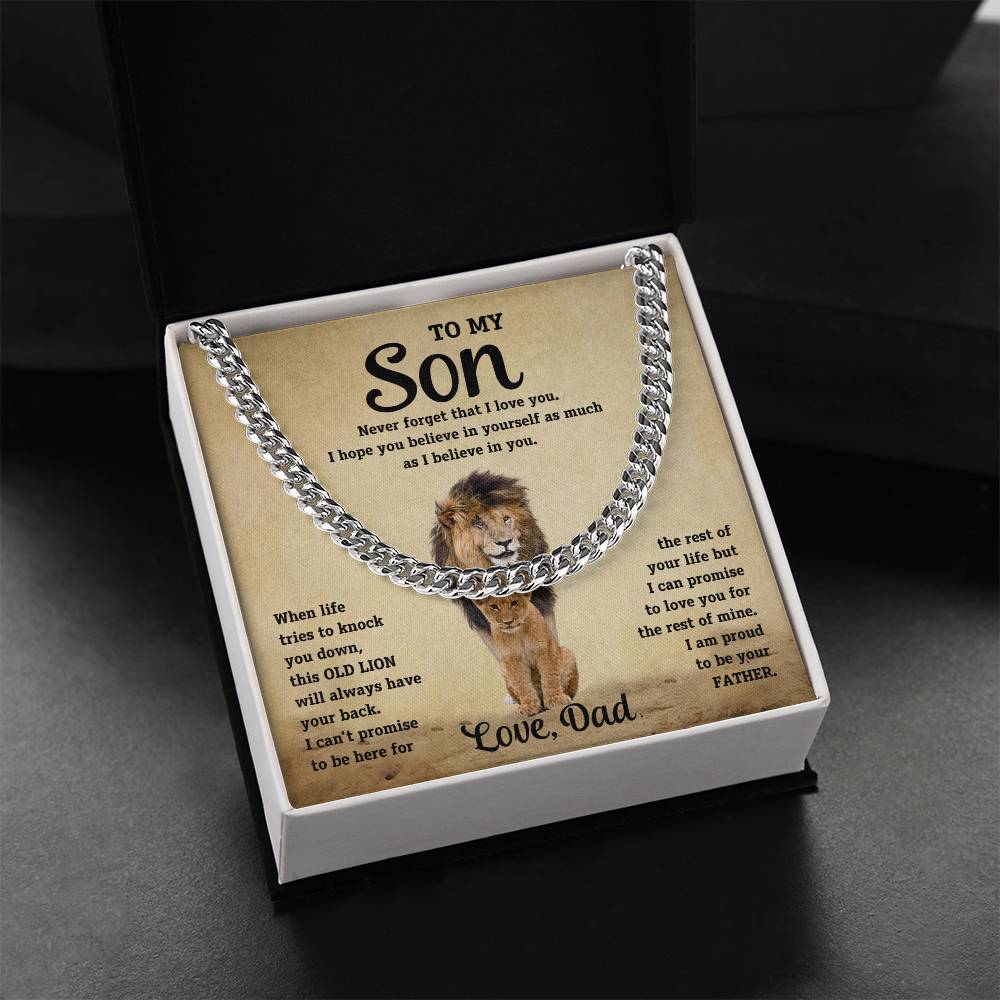 Son- Believe in yourself-Cuban Link Chain - Essential Home Zone Essential Home Zone Jewelry Son- Believe in yourself-Cuban Link Chain