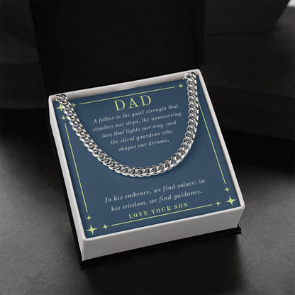 Dad- The quiet strength-Cuban Link Chain - Essential Home Zone Essential Home Zone Jewelry Dad- The quiet strength-Cuban Link Chain