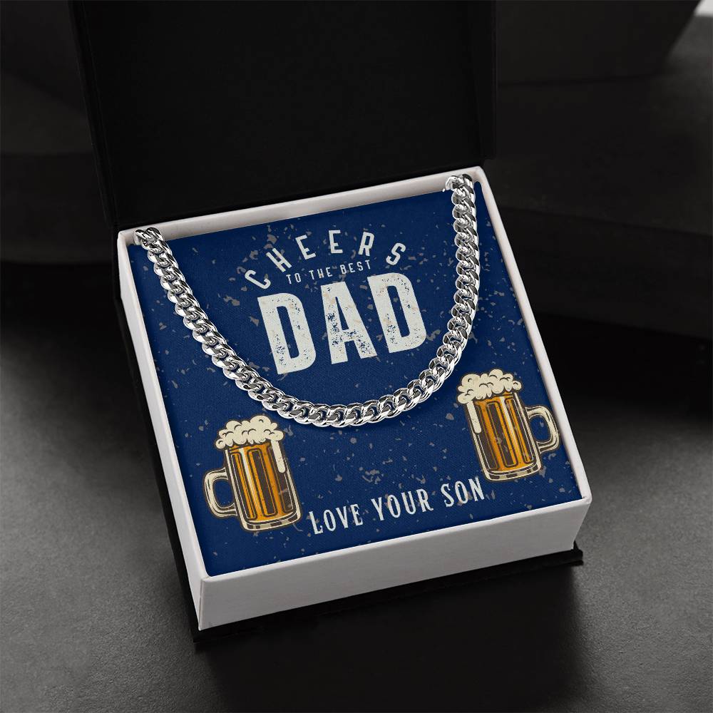 Dad- Cheers to the best dad-Cuban Link Chain - Essential Home Zone Essential Home Zone Jewelry Dad- Cheers to the best dad-Cuban Link Chain