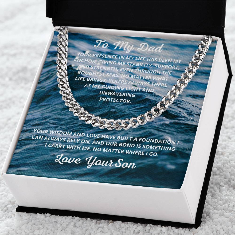 Dad-Cuban Link Chain with a Message Card 6