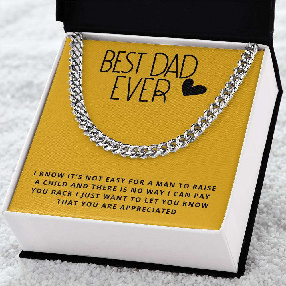 Dad- It's not easy for a man-Cuban Link Chain - Essential Home Zone Essential Home Zone Stainless Steel / Standard Box Jewelry Dad- It's not easy for a man-Cuban Link Chain