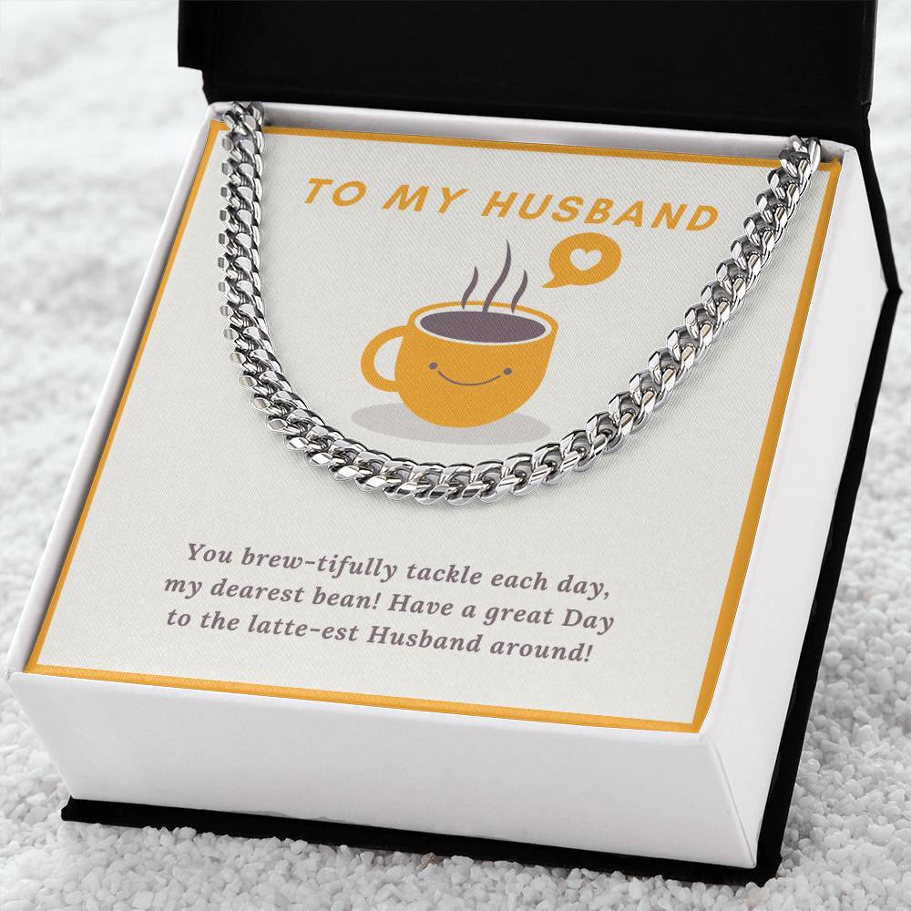 Husband- My dearest bean-Cuban Link Chain - Essential Home Zone Essential Home Zone Stainless Steel / Standard Box Jewelry Husband- My dearest bean-Cuban Link Chain