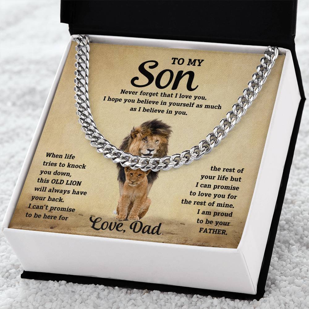 Son- Believe in yourself-Cuban Link Chain - Essential Home Zone Essential Home Zone Jewelry Son- Believe in yourself-Cuban Link Chain