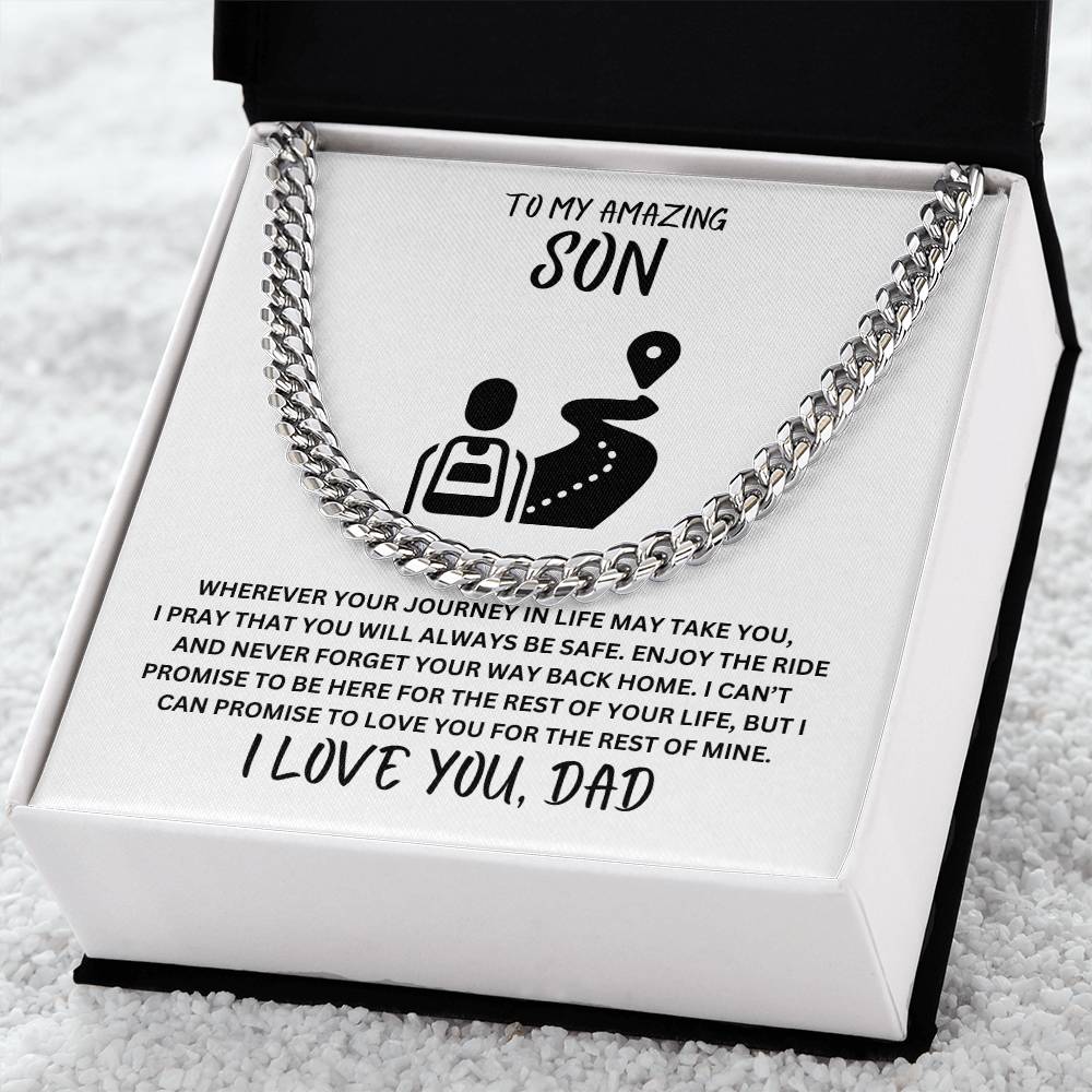 Son- Always be safe-Cuban Link Chain - Essential Home Zone Essential Home Zone Jewelry Son- Always be safe-Cuban Link Chain