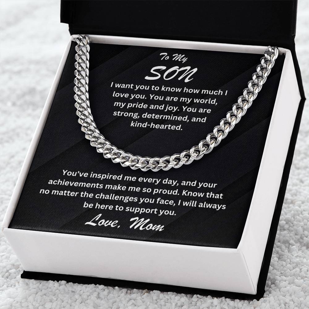 Son- You are my world-Cuban Link Chain - Essential Home Zone Essential Home Zone Stainless Steel / Standard Box Jewelry Son- You are my world-Cuban Link Chain