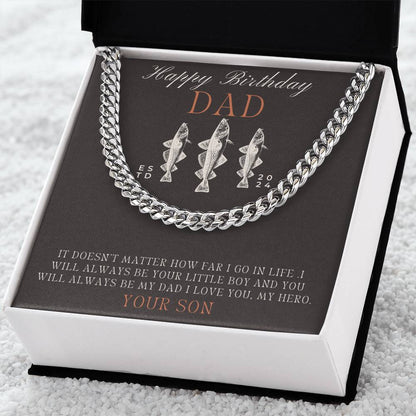 Dad- Always your little boy-Cuban Link Chain - Essential Home Zone Essential Home Zone Stainless Steel / Standard Box Jewelry Dad- Always your little boy-Cuban Link Chain