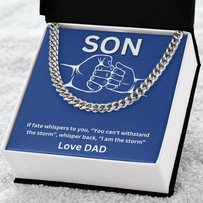 Son- I am the storm -Cuban Link Chain - Essential Home Zone Essential Home Zone Stainless Steel / Standard Box Jewelry Son- I am the storm -Cuban Link Chain