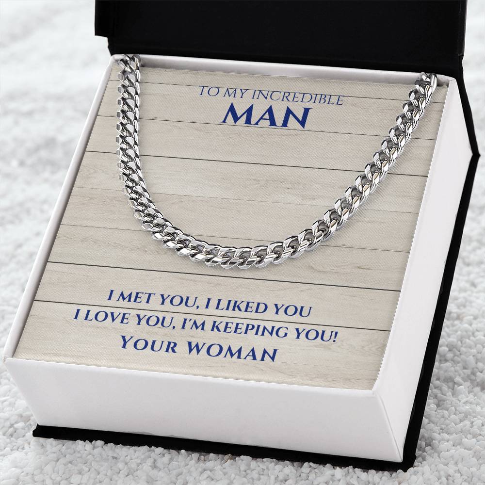 Husband- I met you-Cuban Link Chain - Essential Home Zone Essential Home Zone Jewelry Husband- I met you-Cuban Link Chain