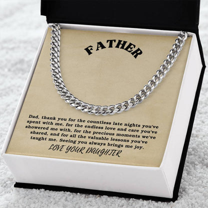 Dad- The endless love-Cuban Link Chain - Essential Home Zone Essential Home Zone Stainless Steel / Standard Box Jewelry Dad- The endless love-Cuban Link Chain