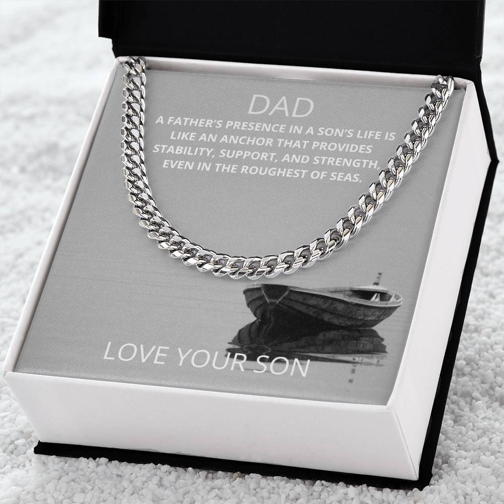 Dad- A father's presence-Cuban Link Chain - Essential Home Zone Essential Home Zone Stainless Steel / Standard Box Jewelry Dad- A father's presence-Cuban Link Chain