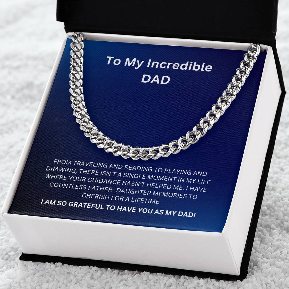 Dad- To have you as my dad-Cuban Link Chain - Essential Home Zone Essential Home Zone Stainless Steel / Standard Box Jewelry Dad- To have you as my dad-Cuban Link Chain