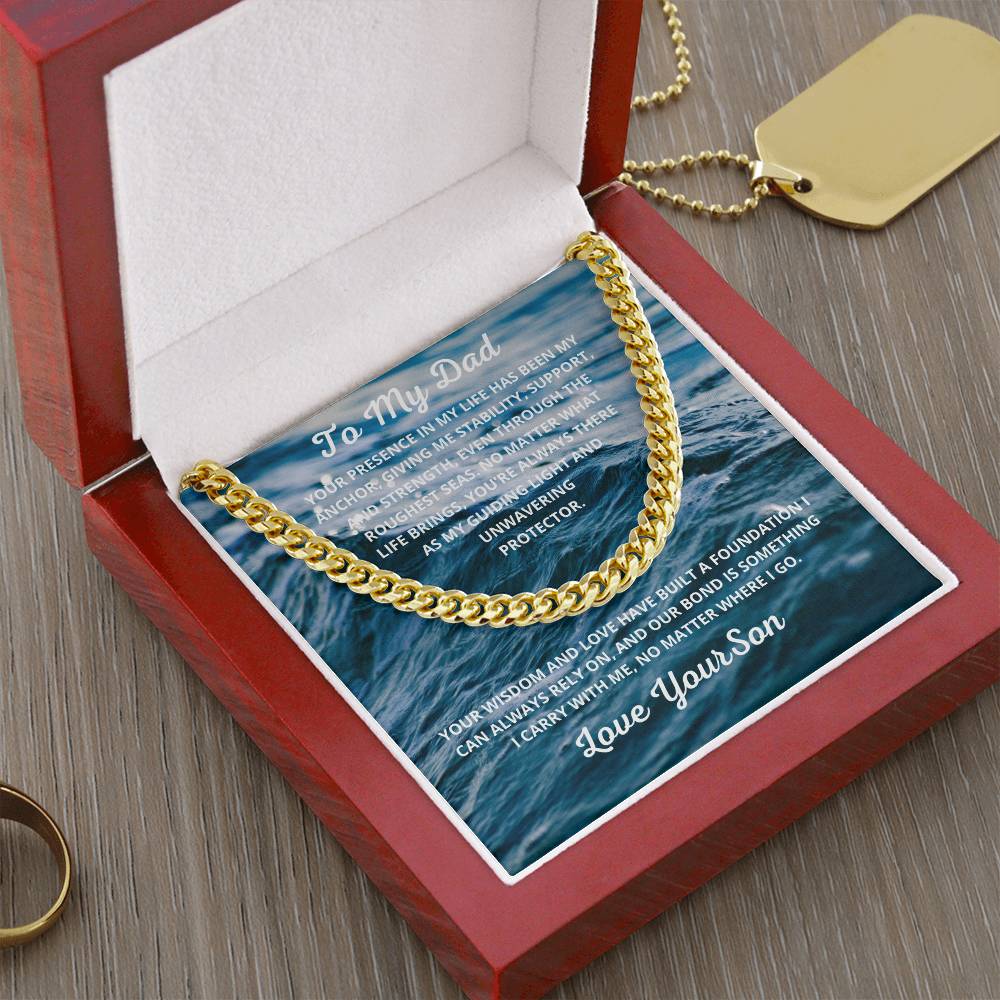 Dad-Cuban Link Chain with a Message Card 6