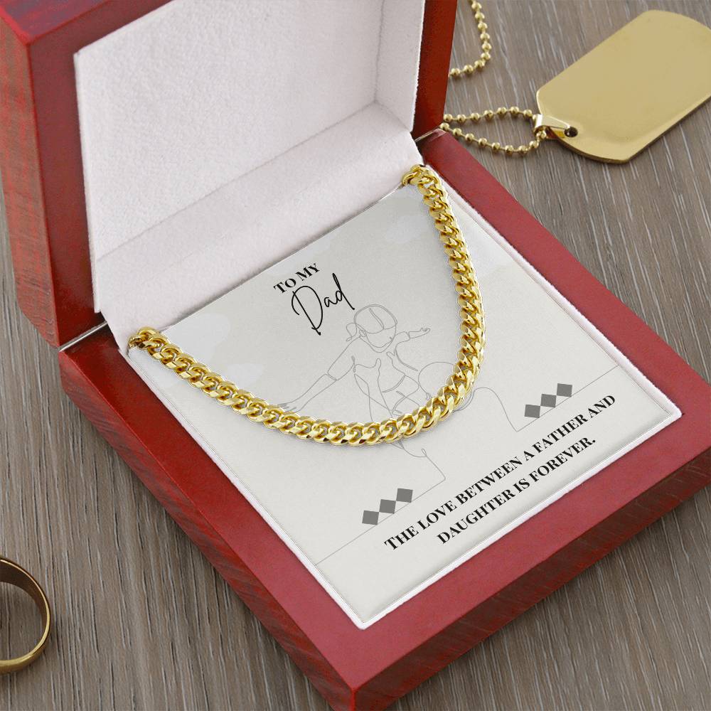 Dad- Love between a father-Cuban Link Chain - Essential Home Zone Essential Home Zone 14K Yellow Gold Finish / Luxury Box Jewelry Dad- Love between a father-Cuban Link Chain