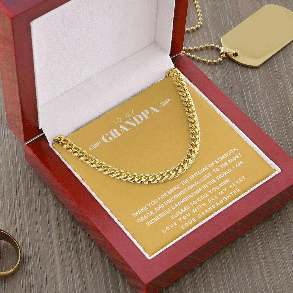 Grandfather- Epitome of strength-Cuban Link Chain - Essential Home Zone Essential Home Zone 14K Yellow Gold Finish / Luxury Box Jewelry Grandfather- Epitome of strength-Cuban Link Chain