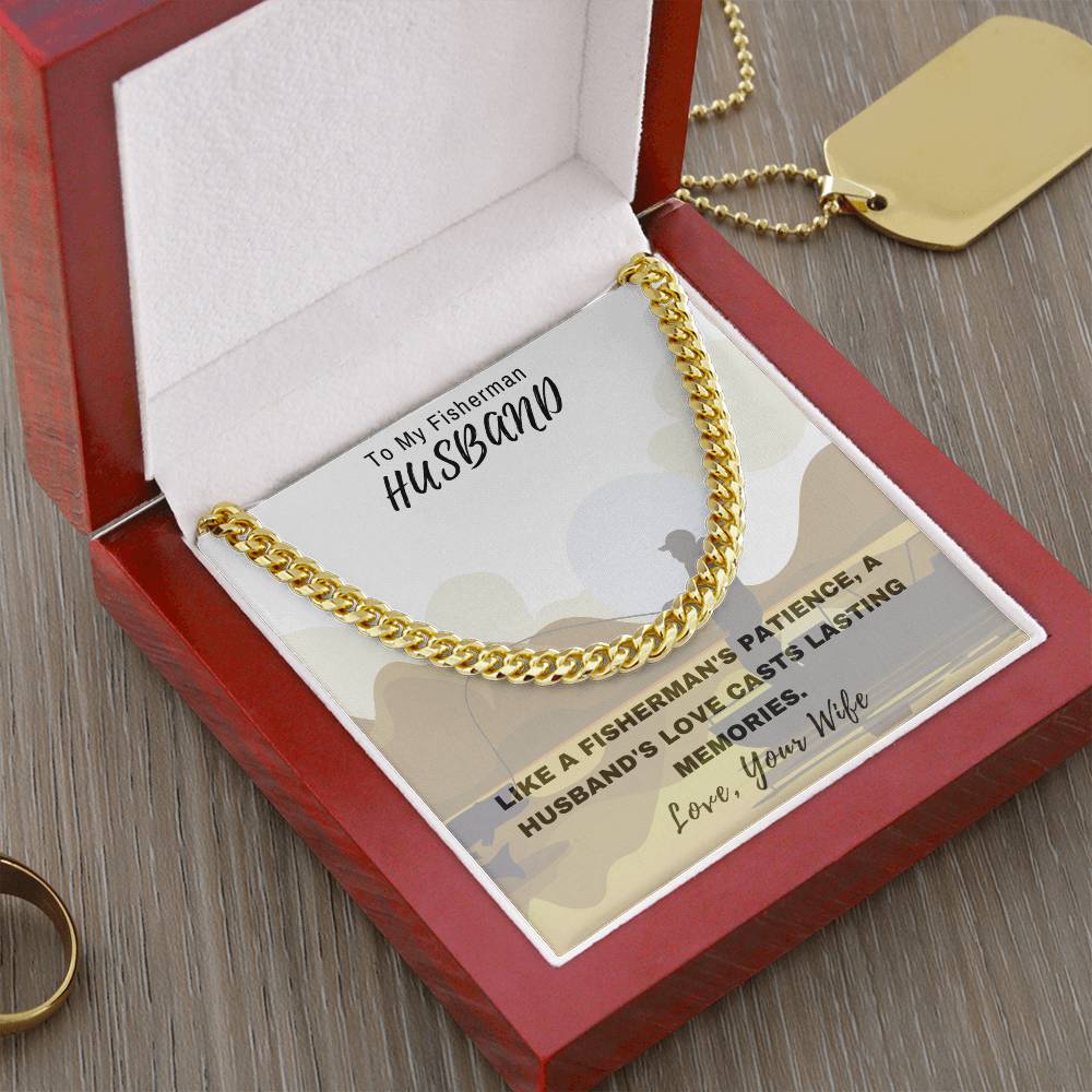 Husband- Fisherman-Cuban Link Chain - Essential Home Zone Essential Home Zone 14K Yellow Gold Finish / Luxury Box Jewelry Husband- Fisherman-Cuban Link Chain