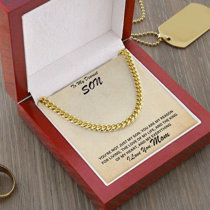 Son- My reason for living-Cuban Link Chain - Essential Home Zone Essential Home Zone 14K Yellow Gold Finish / Luxury Box Jewelry Son- My reason for living-Cuban Link Chain