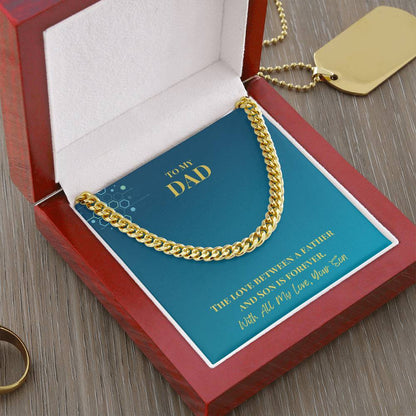 Dad- Love between a father-Cuban Link Chain - Essential Home Zone Essential Home Zone 14K Yellow Gold Finish / Luxury Box Jewelry Dad- Love between a father-Cuban Link Chain