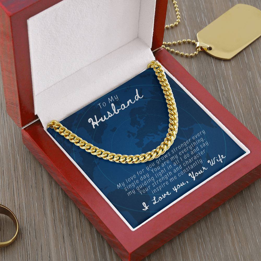 Husband- You are my everything-Cuban Link Chain - Essential Home Zone Essential Home Zone 14K Yellow Gold Finish / Luxury Box Jewelry Husband- You are my everything-Cuban Link Chain