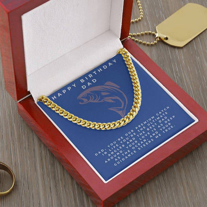 Dad- Our premium catch-Cuban Link Chain - Essential Home Zone Essential Home Zone 14K Yellow Gold Finish / Luxury Box Jewelry Dad- Our premium catch-Cuban Link Chain