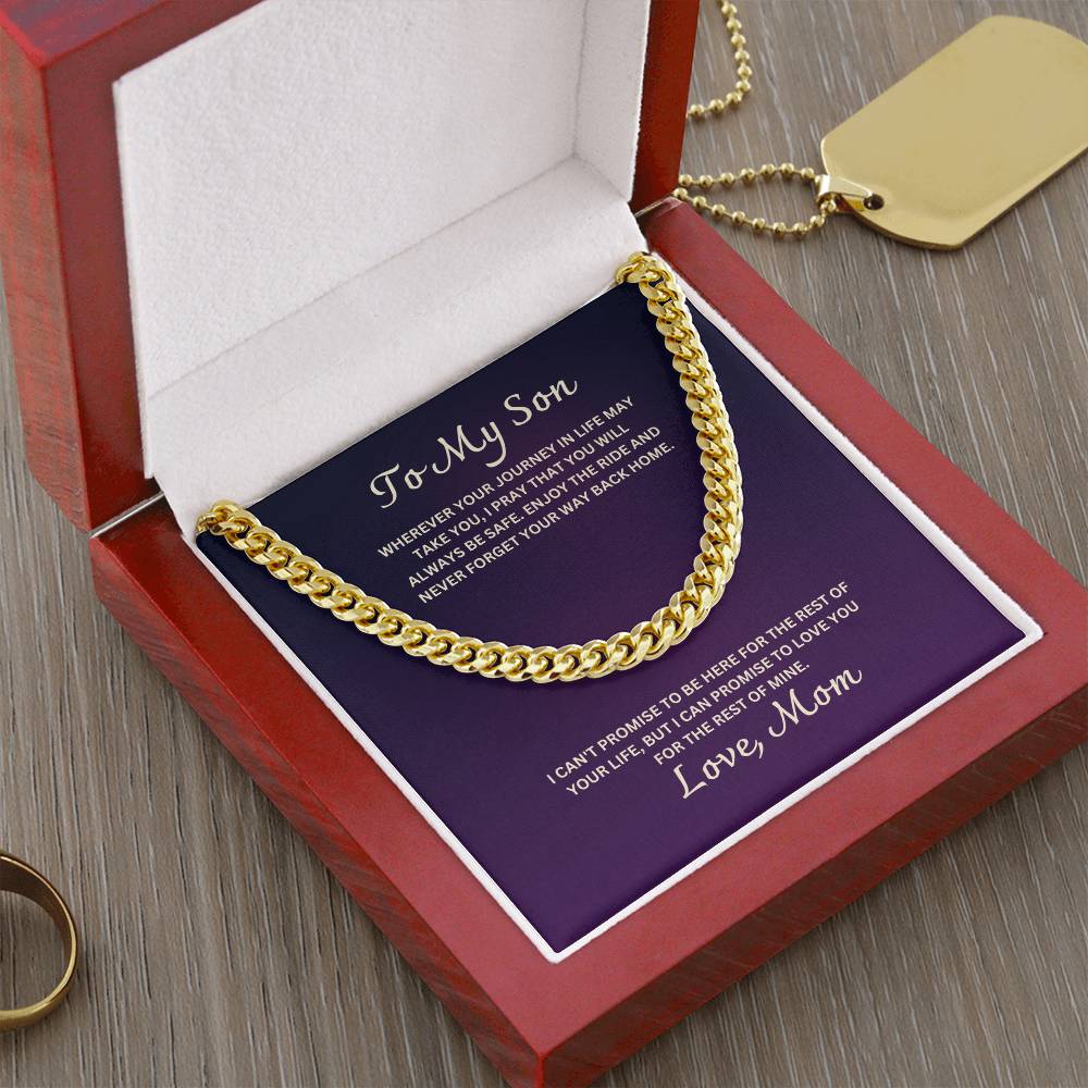 Son- Enjoy the ride-Cuban Link Chain - Essential Home Zone Essential Home Zone 14K Yellow Gold Finish / Luxury Box Jewelry Son- Enjoy the ride-Cuban Link Chain