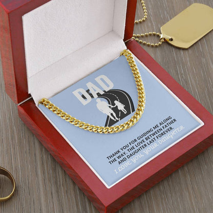 Dad- Guiding me along-Cuban Link Chain - Essential Home Zone Essential Home Zone 14K Yellow Gold Finish / Luxury Box Jewelry Dad- Guiding me along-Cuban Link Chain