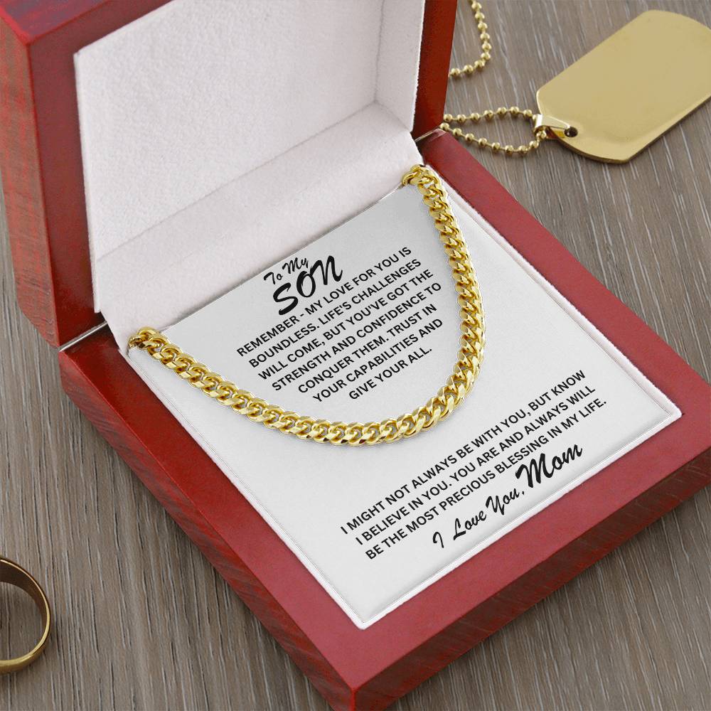 Son- My love for you-Cuban Link Chain - Essential Home Zone Essential Home Zone 14K Yellow Gold Finish / Luxury Box Jewelry Son- My love for you-Cuban Link Chain