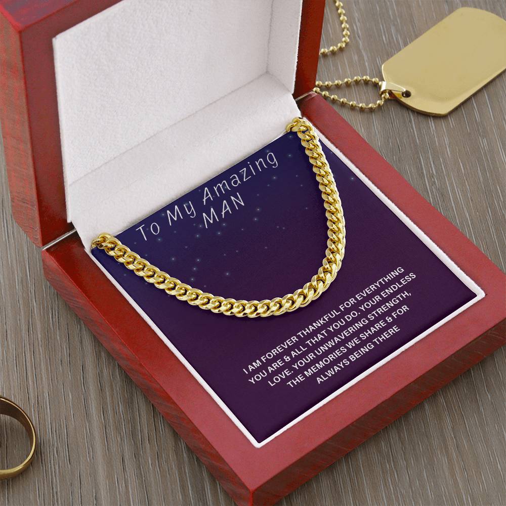 Husband- Your endless love-Cuban Link Chain - Essential Home Zone Essential Home Zone 14K Yellow Gold Finish / Luxury Box Jewelry Husband- Your endless love-Cuban Link Chain