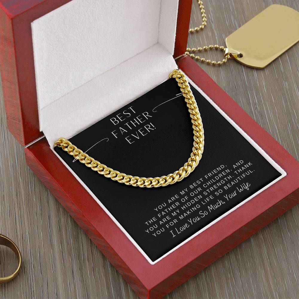 Dad- Making life so beautiful-Cuban Link Chain - Essential Home Zone Essential Home Zone 14K Yellow Gold Finish / Luxury Box Jewelry Dad- Making life so beautiful-Cuban Link Chain