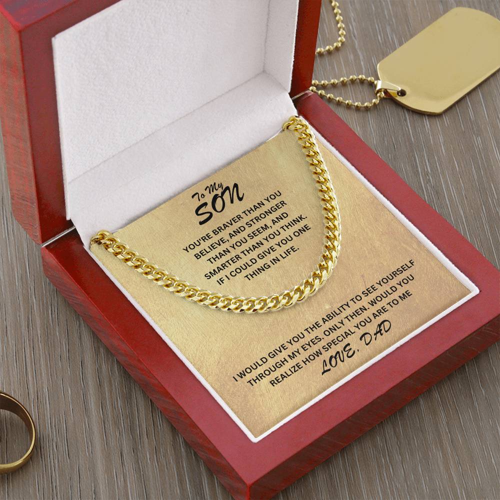 Son- Give you one thing in life-Cuban Link Chain - Essential Home Zone Essential Home Zone 14K Yellow Gold Finish / Luxury Box Jewelry Son- Give you one thing in life-Cuban Link Chain