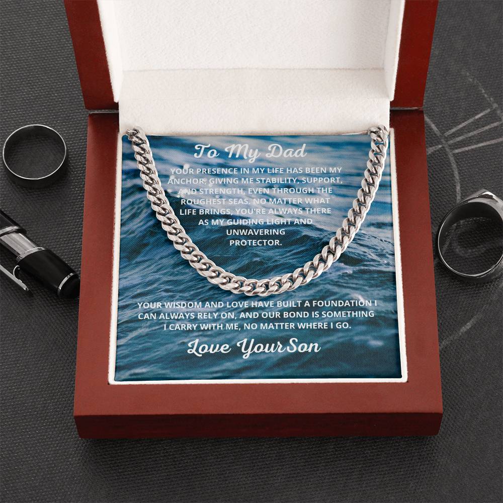 Dad-Cuban Link Chain with a Message Card 6
