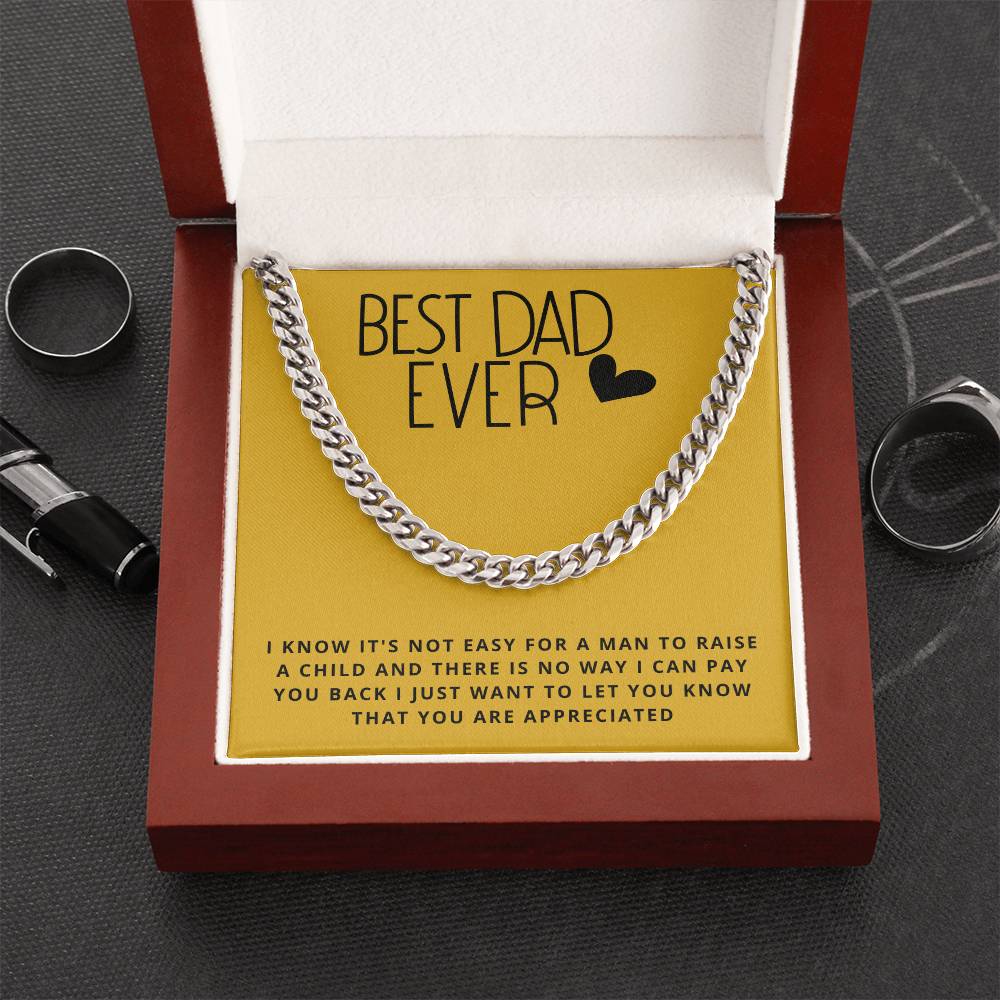 Dad- It's not easy for a man-Cuban Link Chain - Essential Home Zone Essential Home Zone Stainless Steel / Luxury Box Jewelry Dad- It's not easy for a man-Cuban Link Chain