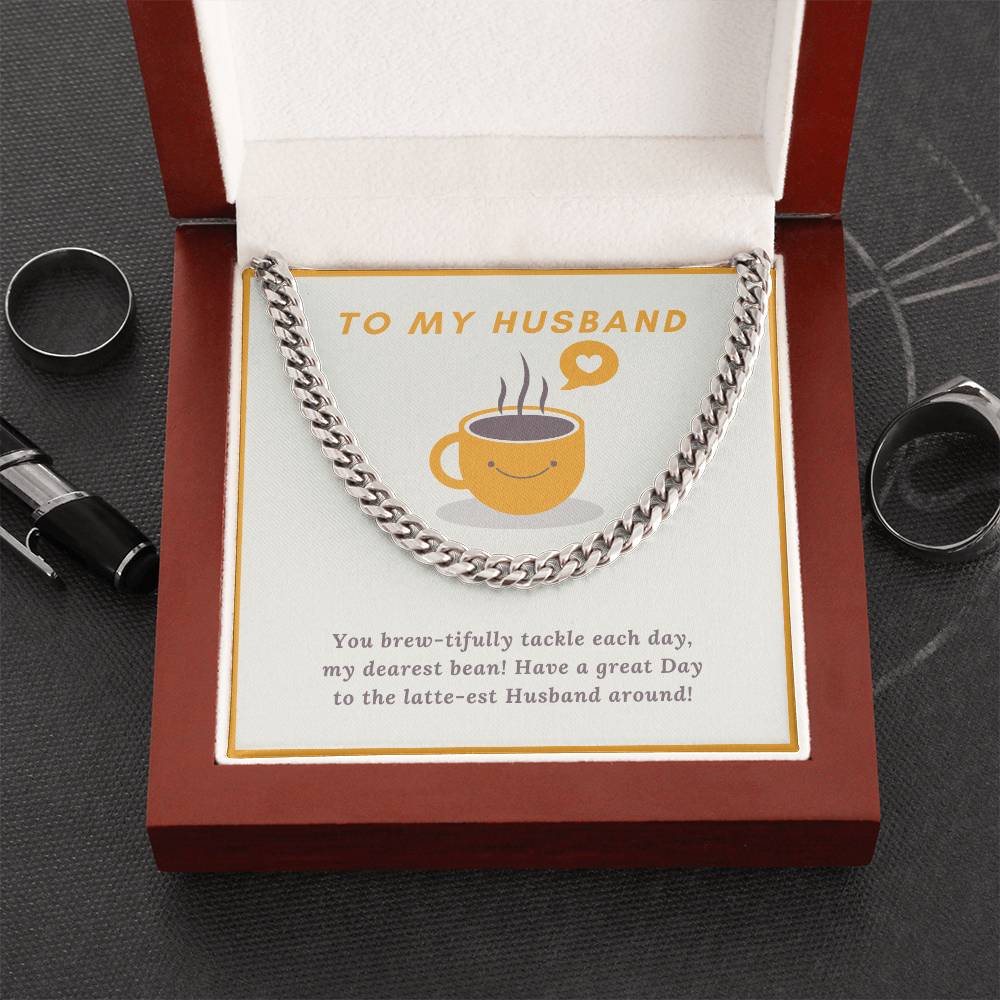 Husband- My dearest bean-Cuban Link Chain - Essential Home Zone Essential Home Zone Stainless Steel / Luxury Box Jewelry Husband- My dearest bean-Cuban Link Chain