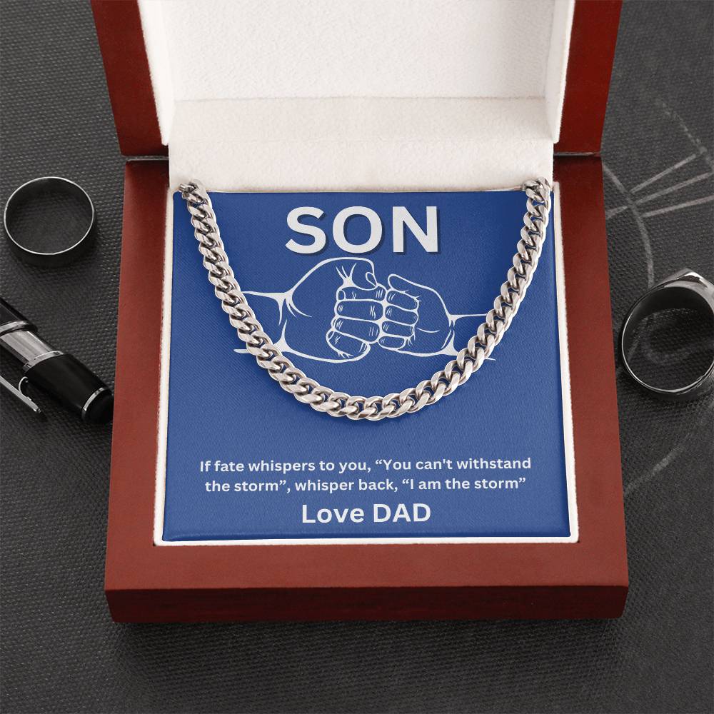 Son- I am the storm -Cuban Link Chain - Essential Home Zone Essential Home Zone Stainless Steel / Luxury Box Jewelry Son- I am the storm -Cuban Link Chain