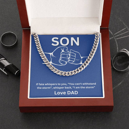 Son- I am the storm -Cuban Link Chain - Essential Home Zone Essential Home Zone Stainless Steel / Luxury Box Jewelry Son- I am the storm -Cuban Link Chain